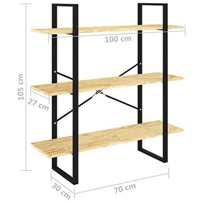 VidaXL Boekenkast met 3 schappen 100x30x105 cm massief grenenhout VidaXL Boekenkast met 3 schappen 100x30x105 cm massief grenenhout