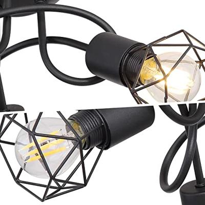 Globo Design plafondlampXara I zwart 3-lichts - 54802S-3D