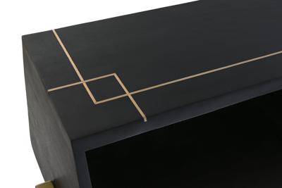 Bureau DKD Home Decor Zwart Metaal Gouden Mangohout (125 x 74 x 93.5 cm)