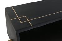 Bureau DKD Home Decor Zwart Metaal Gouden Mangohout (125 x 74 x 93.5 cm) - thumbnail