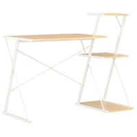 VidaXL Bureau met schap 116x50x93 cm wit en eikenkleurig - thumbnail