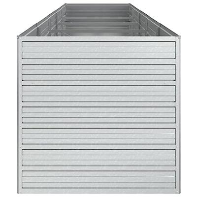 Plantenbak verhoogd 400x80x45 cm gegalvaniseerd staal zilver - thumbnail