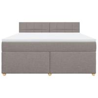 Boxspring met matras stof taupe 180x200 cm - thumbnail