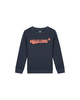 Malelions Sweater inked - Navy blauw / Donker oranje