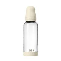 BIBS Glas Latex Medium Flow Babyfles 2+ Maanden Ivory - thumbnail
