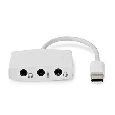 Nedis USB-C Adapter | USB 2.0 | USB-C Male | 3,5 mm Female | 0.10 m | Rond | Vernikkeld | ABS / PVC | Wit | Doos - CCGB65900WT01 Nedis USB-C Adapter | USB 2.0 | USB-C Male | 3,5 mm Female | 0.10 m | Rond | Vernikkeld | ABS / PVC | Wit | Doos - CCGB65900WT01