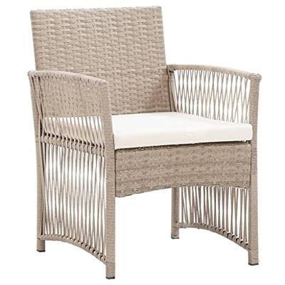 Tuinstoelen met kussens 2 st poly rattan beige