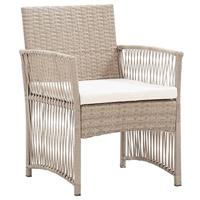 Tuinstoelen met kussens 2 st poly rattan beige - thumbnail