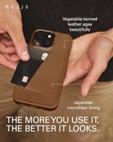 Mujjo Leather Wallet Case iPhone 16 Pro Max bruin - thumbnail
