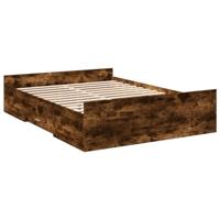 Bedframe met lades bewerkt hout gerookt eikenkleurig 135x190 cm - thumbnail