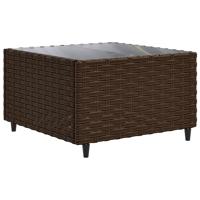 8-delige Loungeset met kussens poly rattan bruin - thumbnail
