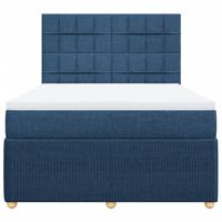 Boxspring met matras stof blauw 160x200 cm - thumbnail