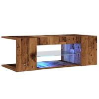 Tv-meubel met LED 90x39x30 cm bewerkt hout oud hout - thumbnail