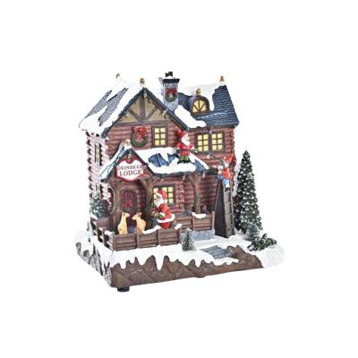 Miniatuurhuis DKD Home Decor Multicolour Muzikaal 25,5 x 21 x 25 cm Bewegings LED Licht