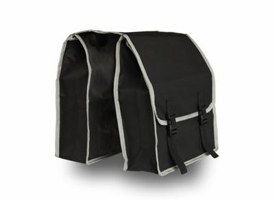 Dubbele Fietstas - 26L - voor elektrische fiets - zwart/grijs