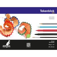 Kangaro tekenblok A4+ 110 gram 24 vel wit - thumbnail