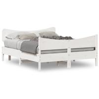 Bedframe zonder matras massief grenenhout wit 140x190 cm - thumbnail