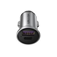 Vention FFFH0 oplader voor mobiele apparatuur Universeel Grijs Sigarettenaansteker Snel opladen Auto - thumbnail