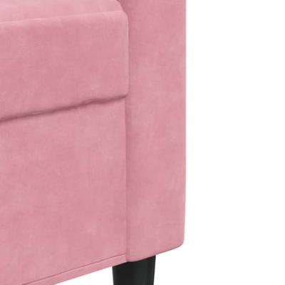 3-delige Loungeset met kussens fluweel roze