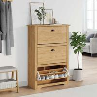 Schoenenrek BODO Honingbruin 80 x 35 x 118 cm Bewerkt hout - thumbnail