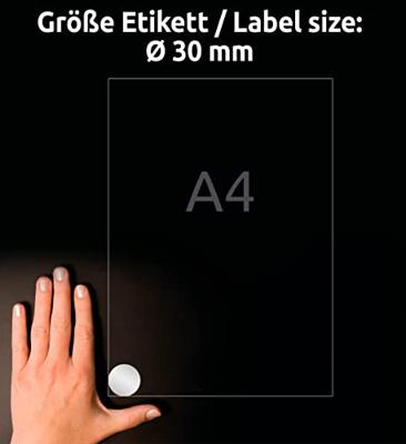 Avery-Zweckform L6129-20 Etiketten voor typeplaatjes Ø 30 mm Polyester folie Zilver 960 stuk(s) Permanent hechtend Laser (zwart/wit), Kopiëren (zwart/wit), Avery-Zweckform L6129-20 Etiketten voor typeplaatjes Ø 30 mm Polyester folie Zilver 960 stuk(s) Permanent hechtend Laser (zwart/wit), Kopiëren (zwart/wit),