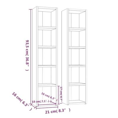 VidaXL Cd-kasten 2 st 21x16x93,5 spaanplaat sonoma eikenkleurig VidaXL Cd-kasten 2 st 21x16x93,5 spaanplaat sonoma eikenkleurig