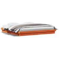 Bedframe met LED massief grenenhout wasbruin 200x200 cm - thumbnail