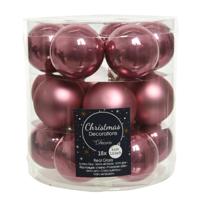 Decoris kerstballen glas verloursroze 4cm 18st - thumbnail