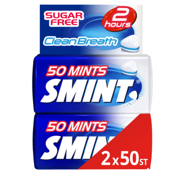 Smint Clean Breath Peppermint Suikervrij Duopack 2 x 50 stuks bij Jumbo