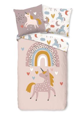 Good Morning Kinderdekbedovertrek "eenhoorn en regenboog" - Multi - (135x200 cm) - Katoen Good Morning Kinderdekbedovertrek "eenhoorn en regenboog" - Multi - (135x200 cm) - Katoen