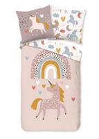 Good Morning Kinderdekbedovertrek "eenhoorn en regenboog" - Multi - (135x200 cm) - Katoen - thumbnail