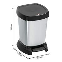 Rotho paso pedaalemmer 6l zilver/metallic - thumbnail