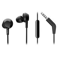 Philips E4105BK/00 In-Ear-Oordopjes met Microfoon (Bass+, Afstandsbediening in Het Snoer, 10-mm-Neodymium-Drivers, 3 Verwisselbare Rubberen Kapjes, 1,2-m-Kabel) Zwart - 2020/2021 Model - thumbnail