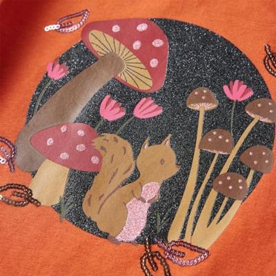 Kindershirt met lange mouwen eekhoornprint 104 oranjebruin