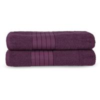 Good Morning Handdoeken set van 2 "Uni" - Bordeaux - (70x140 cm) - Katoen - thumbnail