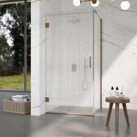 Fortifura Galeria Douchecabine - 80x120x200cm - scharnieren - deurgreep - stabilisatiestang - helder geribbeld - veiligheidsglas - Geborsteld koper PVD (Koper) SW1208820/SW1122565/SW876702/SW797953 - thumbnail