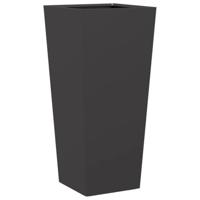 Plantenbakken 2 st 35x35x75 cm staal zwart - thumbnail