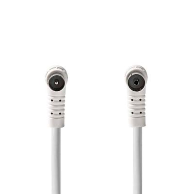 Nedis Coaxkabel | IEC (Coax) Male | IEC (Coax) Female | Vernikkeld | 120 dB | 75 Ohm | Viervoudig Afgeschermd | 10.0 m | Rond | PVC | Wit | Label -