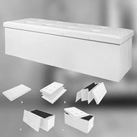 Monzana Zitbank - 114 cm - met - opslagruimte - in - Wit - thumbnail