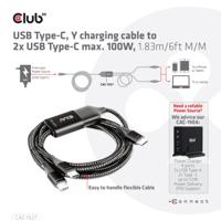 Club3D 100W USB Type-C - 2x USB Type-C 1.8m - thumbnail