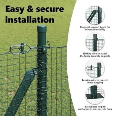 VidaXL Afrasteringspaal groen 10 x 1 m (19 x 19 mm mesh) staal