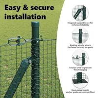 VidaXL Afrasteringspaal groen 10 x 1 m (19 x 19 mm mesh) staal - thumbnail