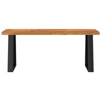 Bankje met natuurlijke rand 110 cm massief acaciahout - thumbnail