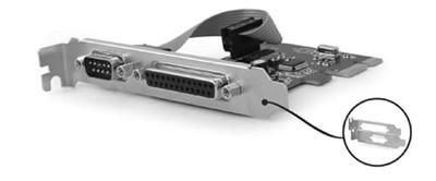 PCI-Express add-on card met COM seriële poort + LPT poort