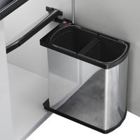 Hailo Duo Afvalemmer voor draaideurkast 20,3x38,8x42cm chroom/zwart - thumbnail