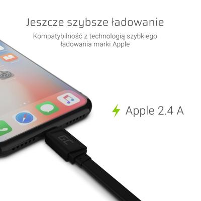 Green Cell KABGC02 Lightning-kabel 0,25 m Zwart - thumbnail