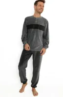 Outfitter velours heren pyjama - Ted - Warme winter pyjama - thumbnail