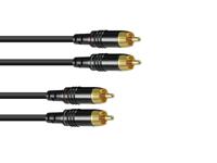 SOMMER CABLE RCA Cable 2x2 0.5m bk Hicon - thumbnail