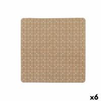 Antislipmat voor in de douche Ruiten Beige PVC 50,3 x 50,3 x 0,7 cm (6 Stuks) - thumbnail