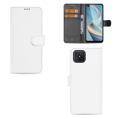 Book Case OPPO Reno4 Z 5G Hoesje Wit met Pasjeshouder Book Case OPPO Reno4 Z 5G Hoesje Wit met Pasjeshouder